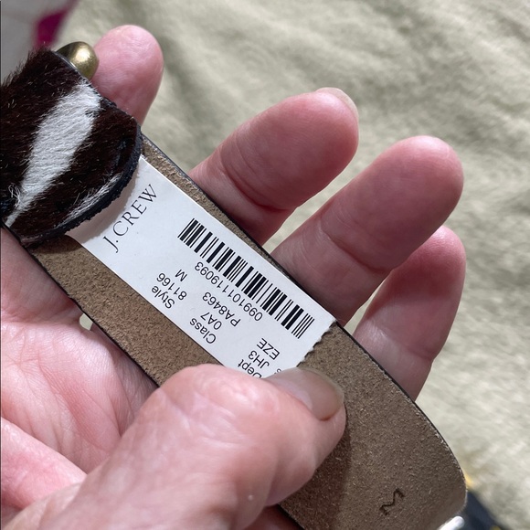 J.Crew zebra print calf hair, leather belt - Picture 5 of 5